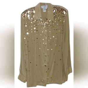 Vintage Diane Gilman silk sequins blouse